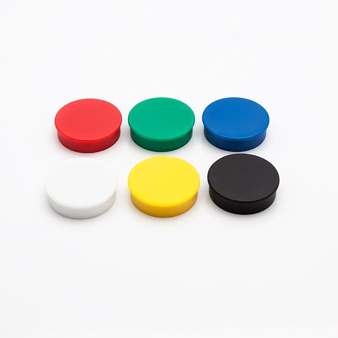 Bullseye Office 24 Round Green Fridge Magnets, Button Shaped, Small Colorful Magnetic Discs for Kitchen, Cabinet or Classroom, Perfect Whiteboard Supplies for Teachers (Green)