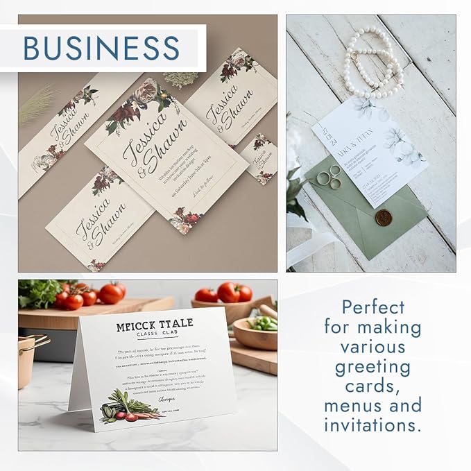 MOS White Cardstock Paper 8.5 x 11 Inch (110 Sheets) — Heavyweight Letter Size Card Stock for Crafting, Invitations, Menus, Business Use, Certificates, Printer Compatible