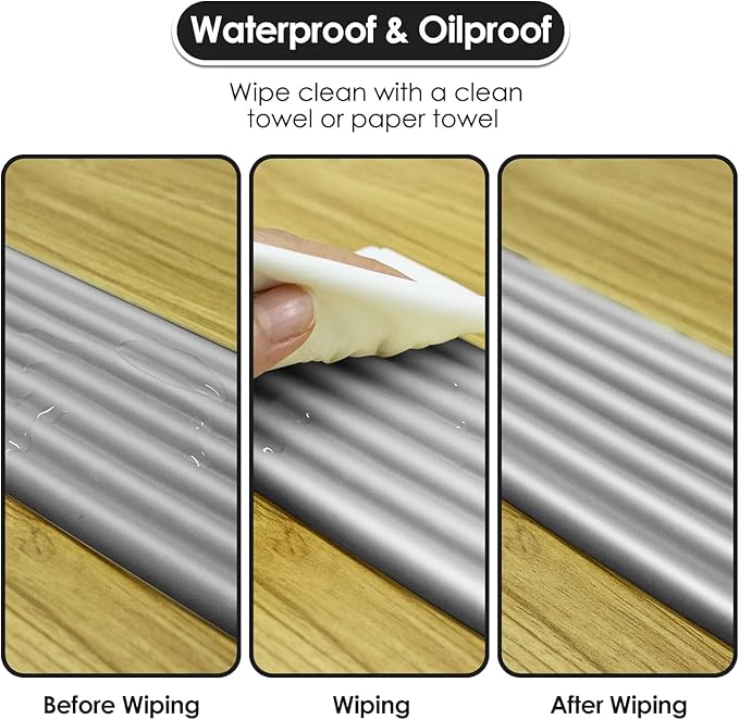 Soft Extra-Wide Edge Protector for Baby, 16.4ft Baby Proofing Edge Guards Padding Self-Adhesive Double Sided Tape, Proof Foam Padding for Sharp Edges, Table, Desk, Furniture Black Rice White