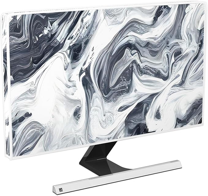 Baocicco Abstract Gray Marble Waterproof 50, 51, 52 Inch Television Cover Anti-Static Dustproof Protective Television Covers for TV Screen Abstract Modern TV Dust Cover for Home LED LCD OLED TVs