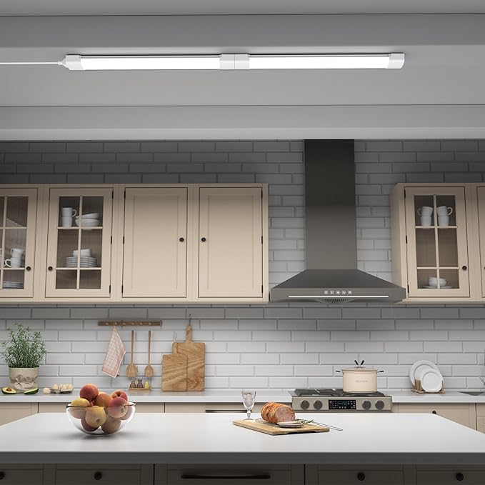 Modlicht 4FT Plug in Light 2PCS, Linkable Shop Lights for Garage, Bright Workbench Light with Cord, 5000K LED Light Bar for Workshop Kitchen Bedroom Bathroom Office Basement, 36W