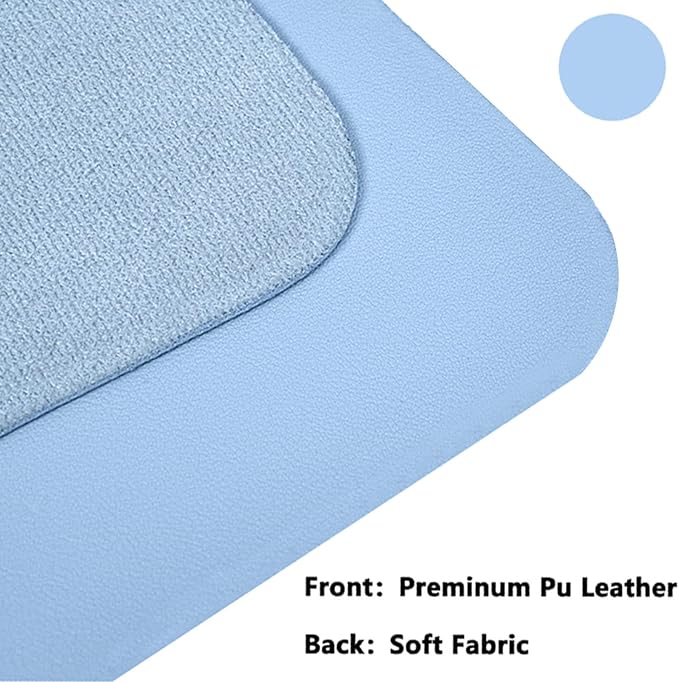 PU Leather Desk Pad Protector Gaming Mouse Pad Non Slip Desk Mat for Keyboard and Mouse Waterproof Desk Writing Pad for Office and Home Desk Accessories（Blue, 23.6 * 11.8