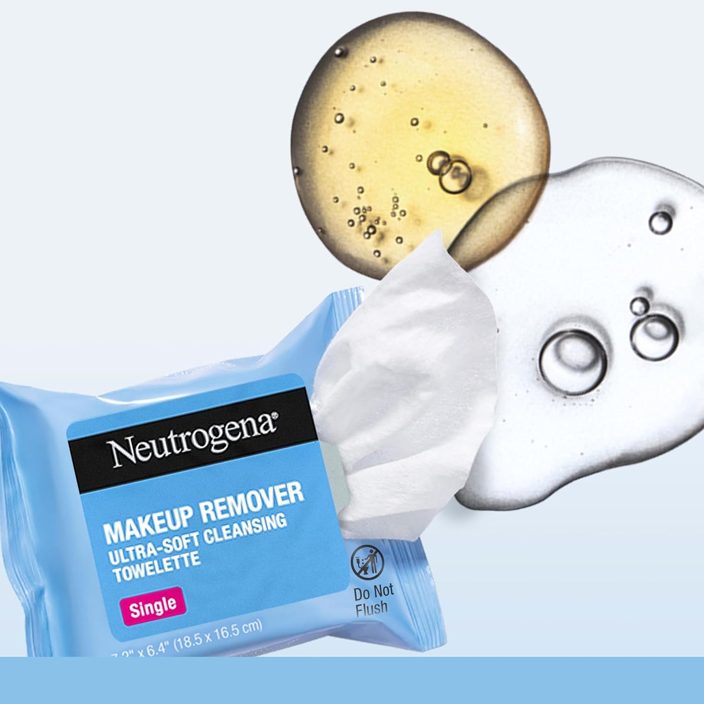 Neutrogena Makeup Remover Wipes Singles, Individually Wrapped, Daily Facial Cleanser Towelettes, Gently Removes Oil & Makeup, Alcohol-Free, 20 ct