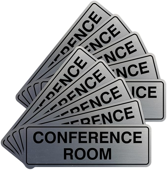 Standard Conference Room Sign - Silver - Small 10 Pack