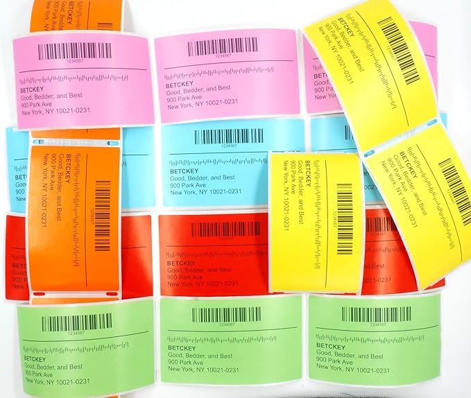 BETCKEY - 3" x 2" Multipurpose & Shipping Labels Compatible with Zebra & Rollo Label Printer,Premium Adhesive & Perforated[Pink, 6 Rolls, 4500 Labels]