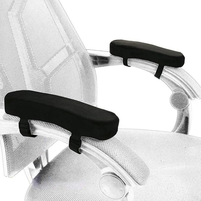 Sunnors Memory Foam Chair Armrest Pad, Comfy Office Chair Arm Rest Cover for Elbows and Forearms Pressure Relief(Set of 2)