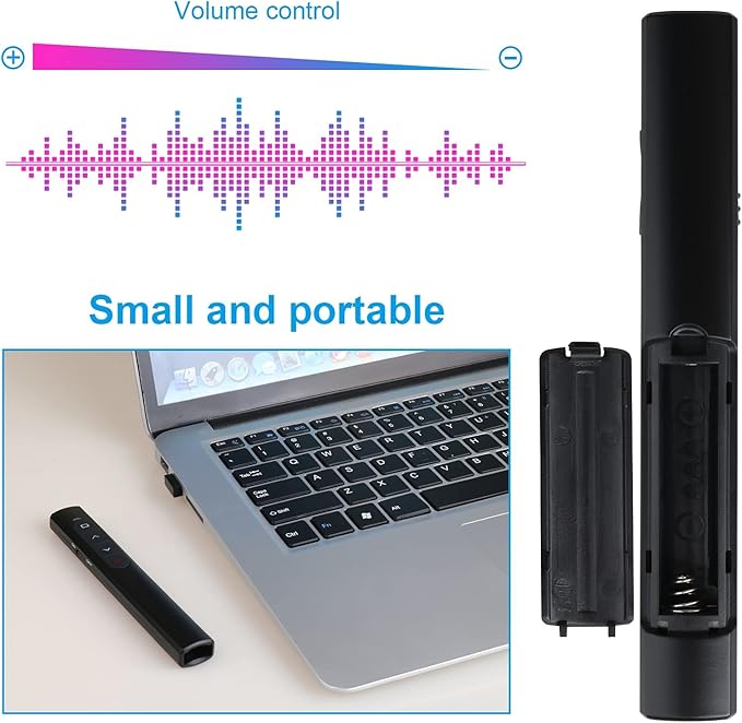 （4 Units） Wireless Presenter Remote, Presentation Clicker with Hyperlink & Volume Remote Control PowerPoint Office Presentation Clicker for Keynote/PPT/Mac/PC/Laptop