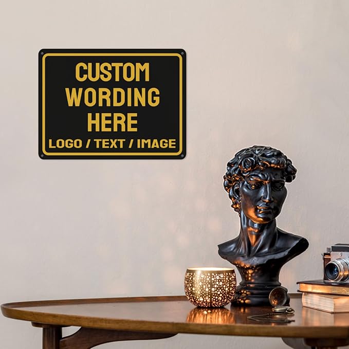 Custom Sign Bulk Personalized Metal Signs For Outdoor Indoor Business Home Store Office Yard Street Lawn Make Your Own Customized Signs With Your Logo Text Photo, 8x12inch,