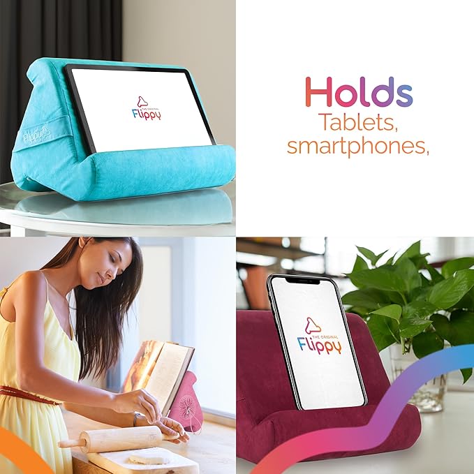 Flippy Original Tablet Pillow Stand & iPad Holder, Gift for Book Lovers & Readers, Multi-Angle Stand with Storage for Lap, Desk & Bed, Compatible with Kindle, Fire, iPad & Samsung, Orchid You Not