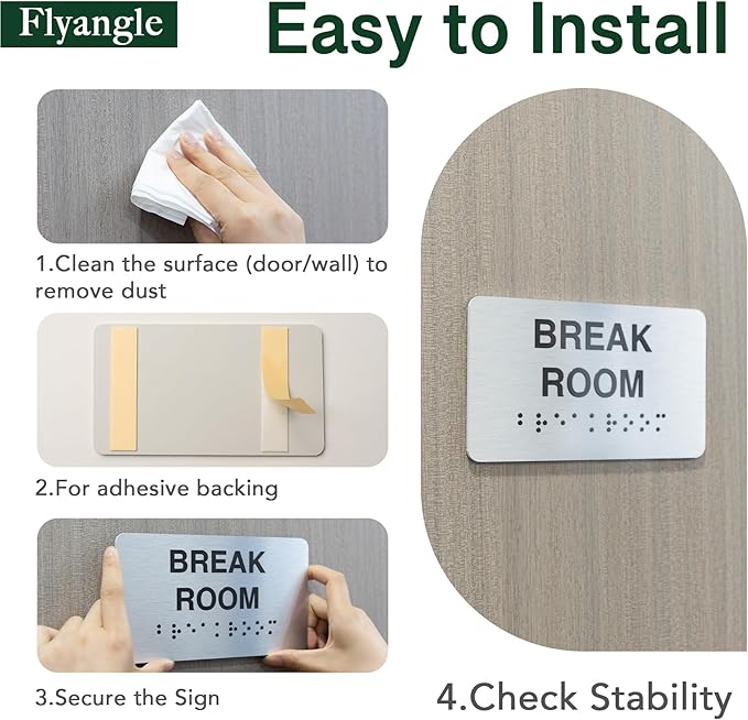 Mothers's Room Signs for Business and Office Sign, ADA Signs with Raised Text & Grade 2 Braille, Easy Installation with Adhesive Pad – Brushed Aluminum/Silver