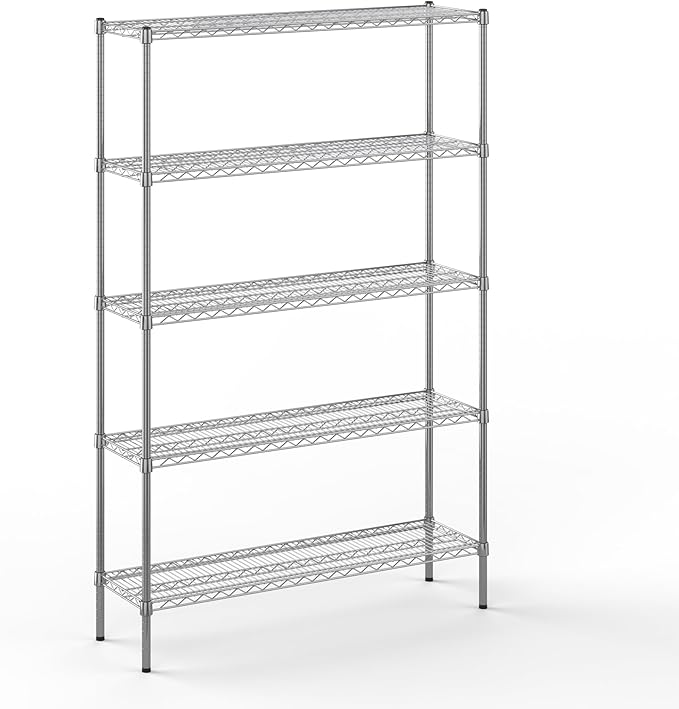 Regal Altair 14" Deep x 48" Wide x 74" Height Wire Shelving Kit | 5-Tier | NSF Commercial Storage Rack Unit