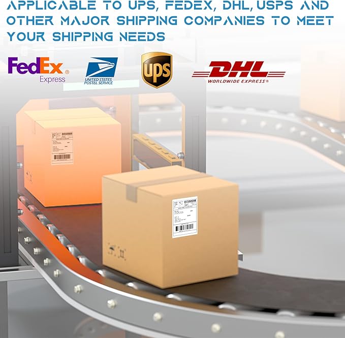 MFLABEL 4x6 Direct Thermal Shipping Labels - 10 Rolls of 250 Labels, Perforated Easy-Peel Blank Address Labels for Thermal Printers, Compatible with Rollo, Munbyn, Zebra for UPS, Amazon, eBay, Shopify