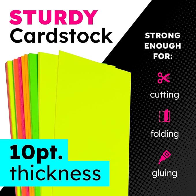 Hygloss Small Poster Board 4x11 - 50 Neon Orange Single Color Poster Boards Bulk Pack - 10 Pt. Thickness Colored Poster Board Paper for Projects, Flash Cards, Signs - Posterboard Multipack 4" x 11"
