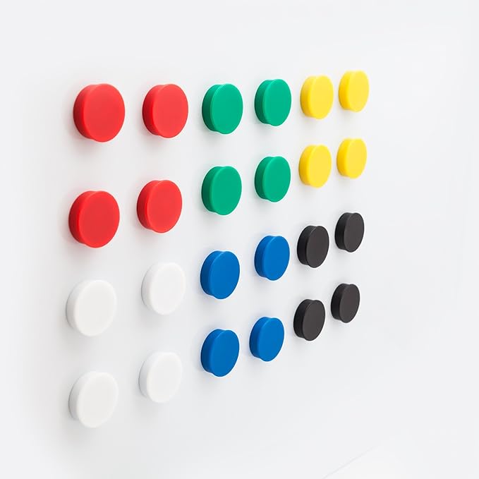 Bullseye Office 24 Round Green Fridge Magnets, Button Shaped, Small Colorful Magnetic Discs for Kitchen, Cabinet or Classroom, Perfect Whiteboard Supplies for Teachers (Green)