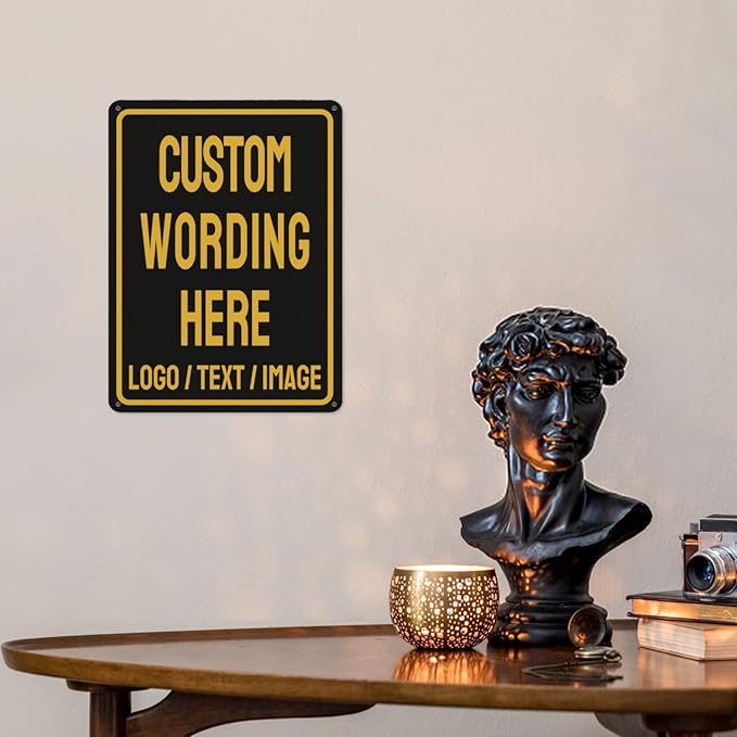 Custom Sign Bulk Personalized Metal Signs For Outdoor Indoor Business Home Store Office Yard Street Lawn Make Your Own Customized Signs With Your Logo Text Photo, 17x12inch
