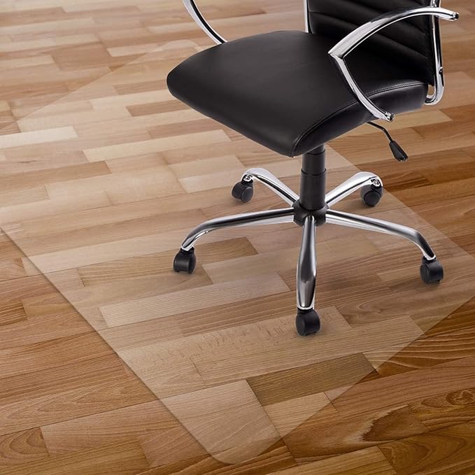 Kuyal Clear Chair Mat, Hard Floor Use, 57" x 44" Transparent Office Home Floor Protector mat Chairmats (57" x 44" Rectangle)