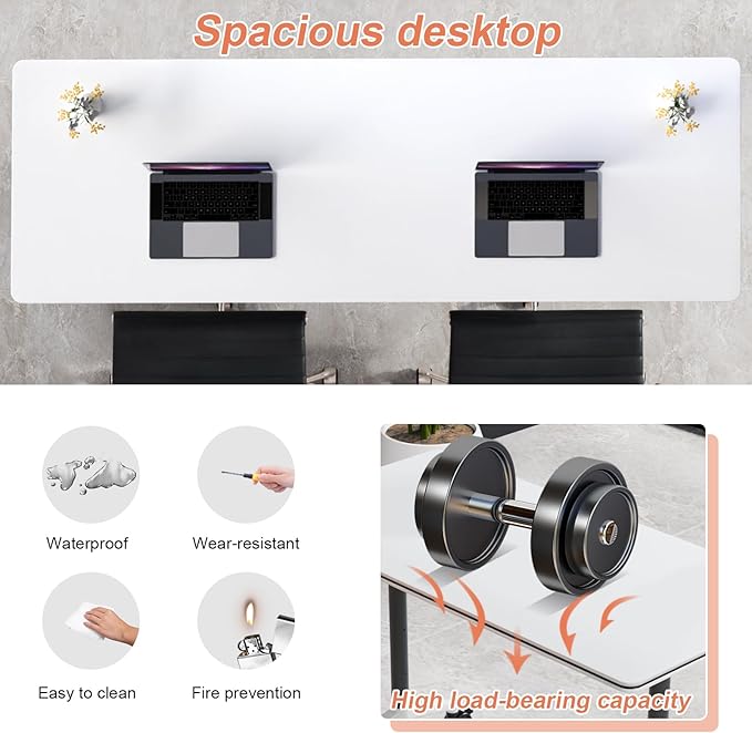 Conference Table Flip Top Mobile Conference Room Tables,Folding Conference Table with Wheels,Large Meeting Training Seminar Table Saving Space for Office Classroom(4A,61'')