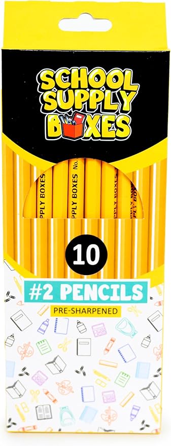School Supply Boxes | 10 ct. Wooden Pencil Pack | 48 Packs | Pre-Sharpened No. 2 Wooden Pencils | 480 Total Pencils