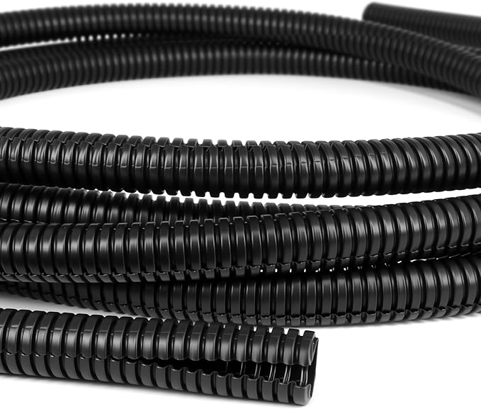 Split Wire Loom Tubing,10,25ft Cord Protectors from Pets No Chew, Flexible Wire Covers Cord Protectors, Protective Split Cable Sleeve for Automotive Home Industrial Wires(Black, 0.51inch-10ft)