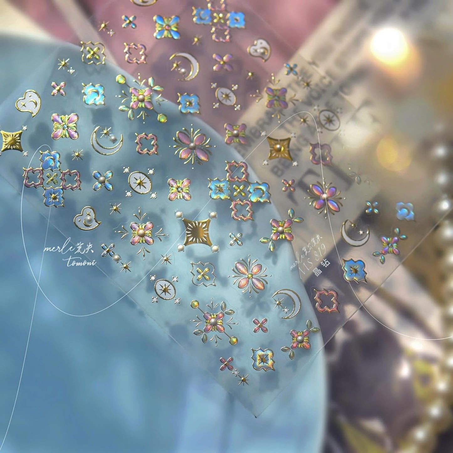 1 Sheet Star Nail Stickers 3D Self-Adhesive Silver Moon Nail Decals 5D Embossed Pink Star Nail Supplies Bohemia Nails Designs New Chinese Style Nails Manicure Accessories for Women