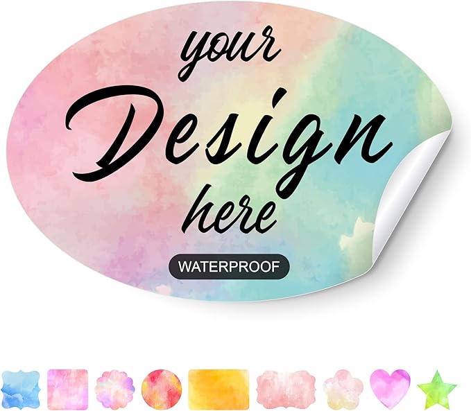 Custom Personalized Labels - Oval Stickers With Any Design, Image, Logo, Text for Business, Thank You Labels, 100 Count (4"x2")