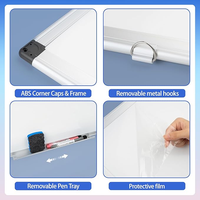 Grtard 36" x 24" Magnetic Dry Erase Whiteboard for Wall, Large Hanging Magnetic White Board with Marker & Magnets, Smooth Writing Dry Erase Board for Office & Home, Christmas Practical Gift Idea