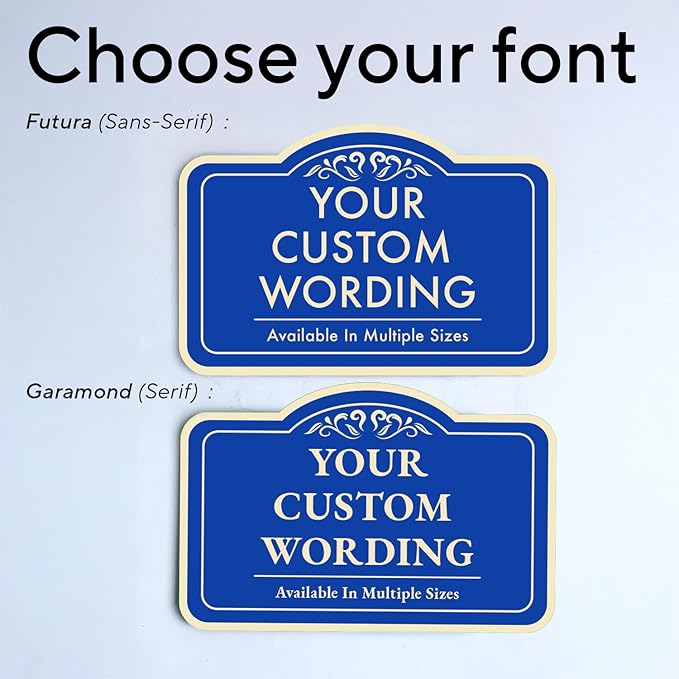 Custom Personalized Metal Aluminum Driveway Signs, Blue Steel 14x10 In, Waterproof Made In USA