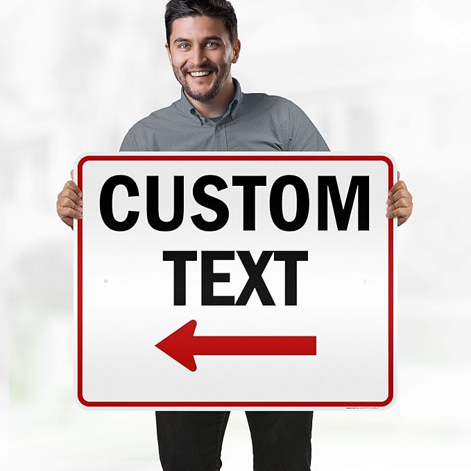 Custom Arrow Directional Sign, Left Arrow, 24x30 Inches, 3M EGP Reflective, Rust Free .080 Aluminum, Fade Resistant, Made in USA by My Sign Center