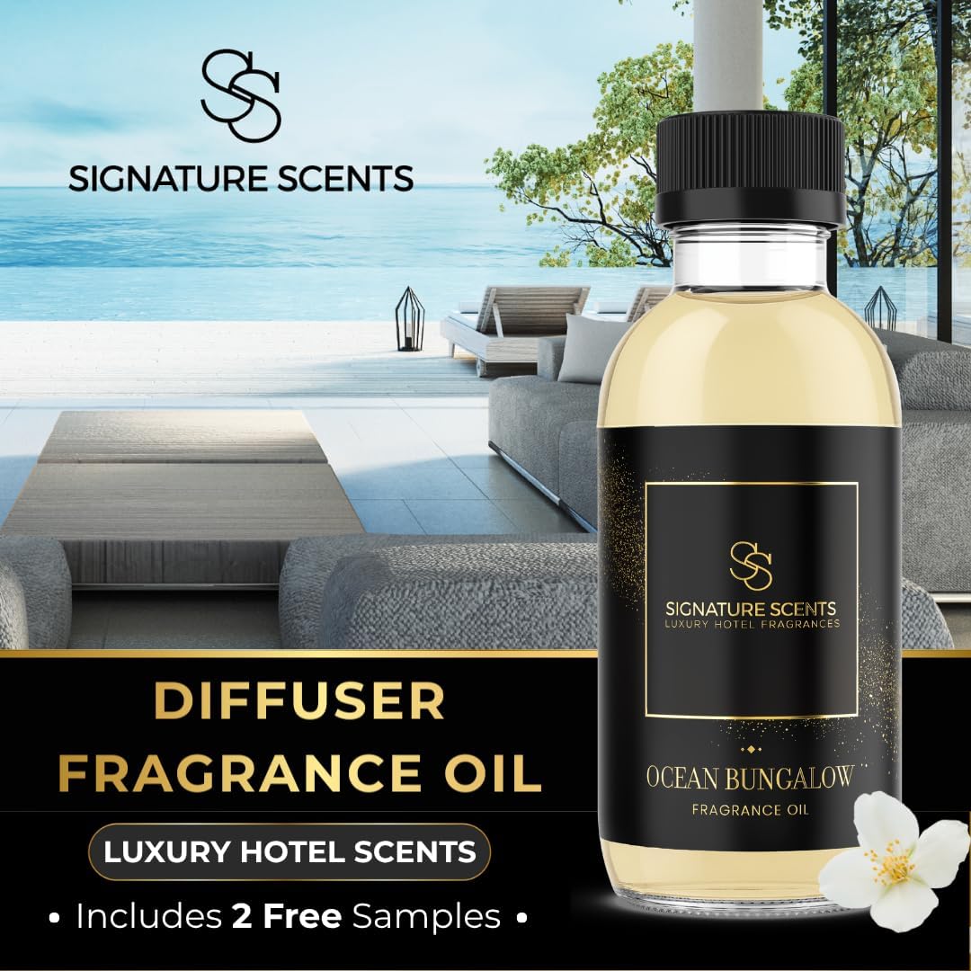 Luxury Hotel Fragrances - Hotel Fragrance Oil - Diffuser Oil Blends for Aromatherapy (Ocean Bungalow) 4.05 Fl Oz (120ml)