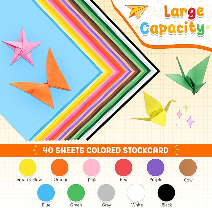 Construction Paper, 40 Sheets 8.5 x 11 Inches, 180GSM Green Card Stock, Colored Craft Paper Bulk for School, Crafts, Scrapbooking, DIY Card Making, Office Printing