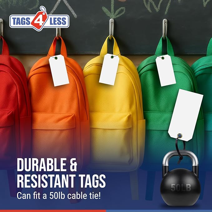 Tags 4 Less 15 Mil Waterproof Plastic Tags, Pack of 100 – 3” x 6” Heavy Duty Plastic Tags for Labeling, Outdoor Tagging, Equipment Labeling, Luggage, Valves & More (Fluorescent Pink)