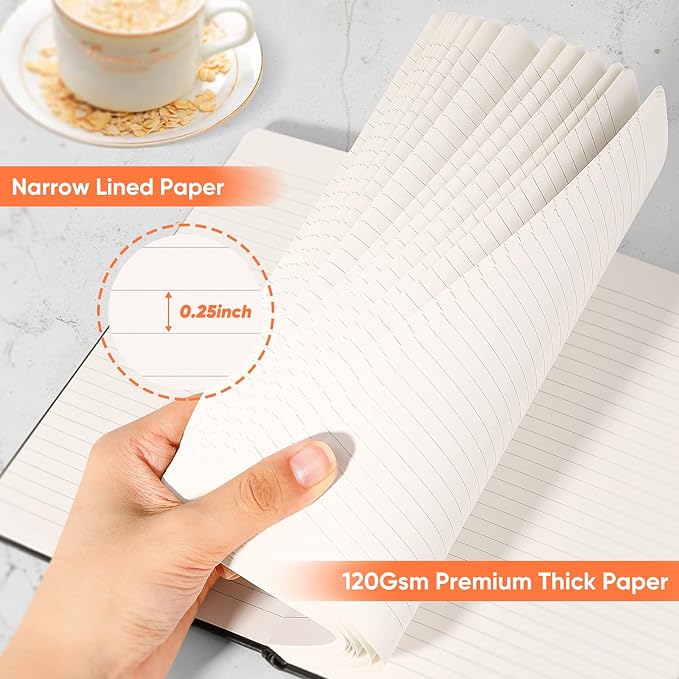 Huhuhero Notebooks Journal, Ruled Notebook, Premium Thick Paper Lined Journal, Black Hardcover Notebook for Office Home School Business Writing Note Taking Journaling, 5"×8.25" (10, Green)