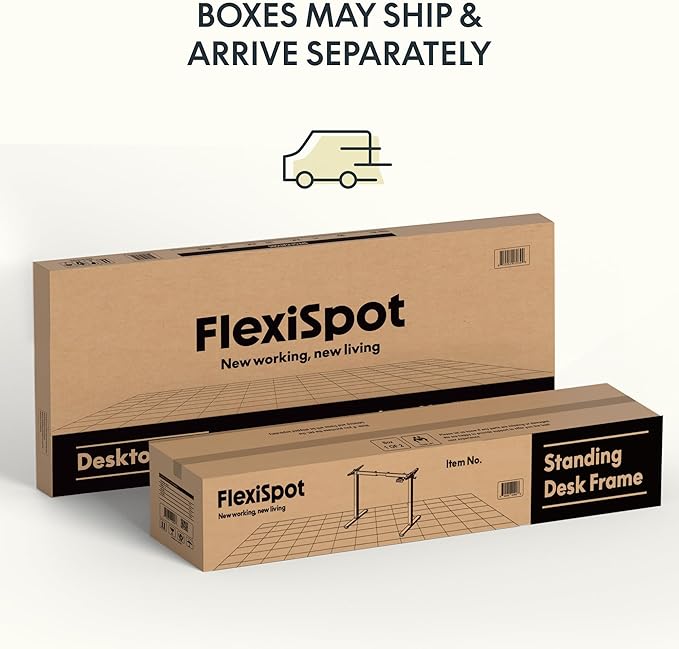 FLEXISPOT Bamboo Electric Standing Desk with Elegant Oval Legs & Curved Desktop, 60"x30" Height Adjustable Desk for Home Office & Living Spaces, Black Frame