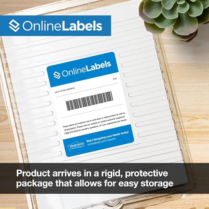 Sticker Paper, 500 Sheets, White Matte, 8.5" x 11" Full Sheet Label, Works with Inkjet and Laser Printer, Compatible with Electronic Cutting Machines, OL177WX, OnlineLabels
