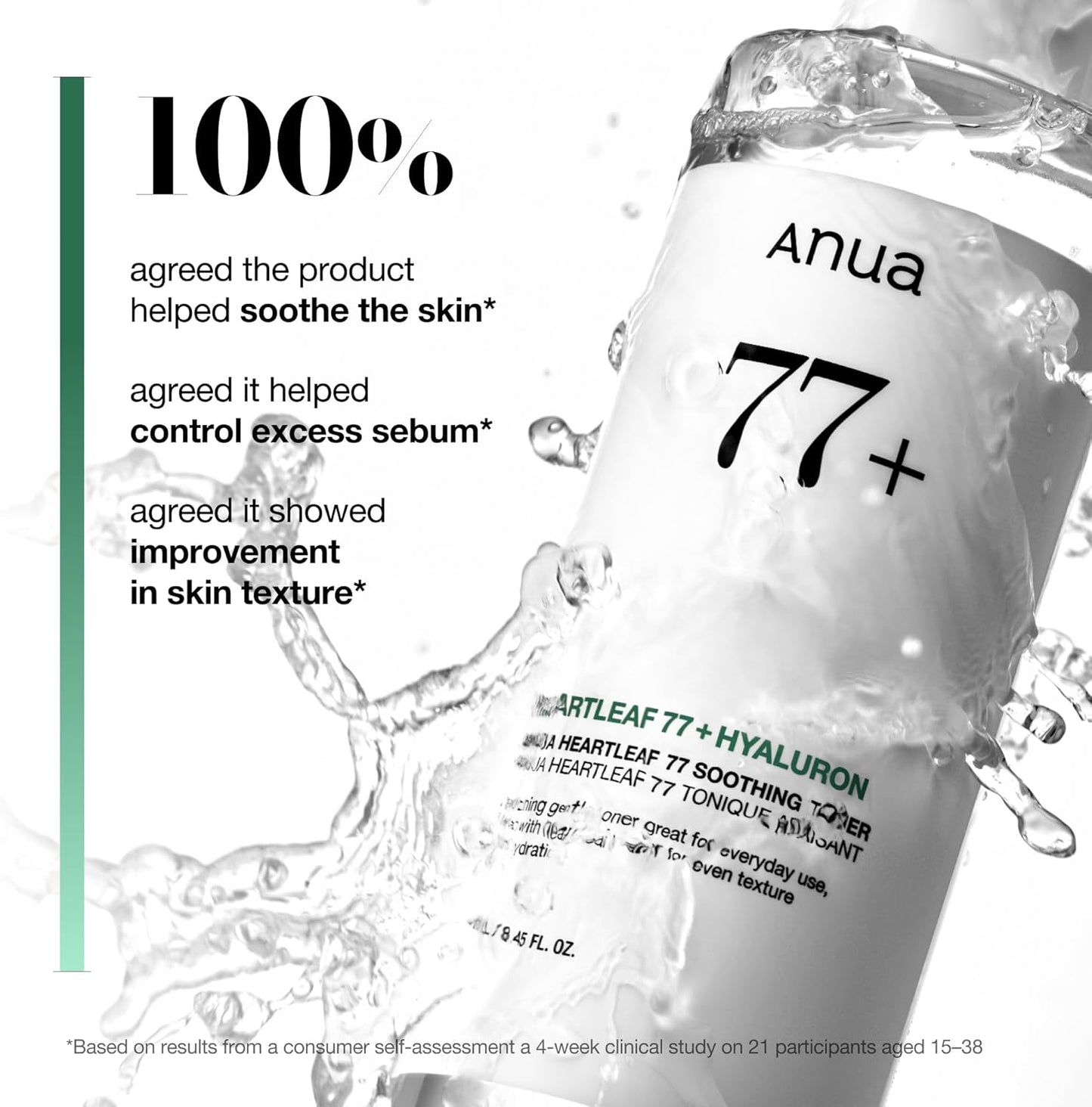 Anua Heartleaf 77 Soothing Toner I pH 5.5 Trouble Care, Calming Skin, Refreshing, Hydrating, Purifying, Cruelty Free, Vegan,(250ml / 8.45 fl.oz.)