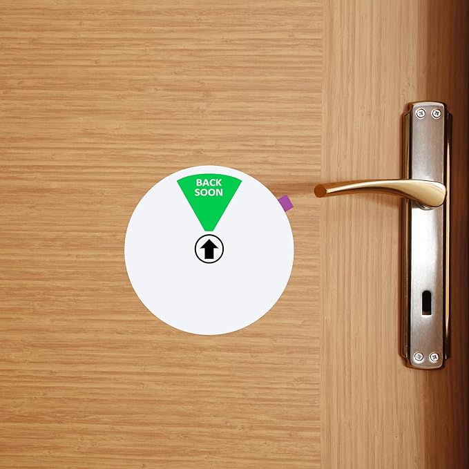 Office Door Sign,6 Inch,Do Not Disturb,Come in Welcome,Back Soon,in A Meeting,Out of Office,Working Remotely Symbol,Magnetic Door Sign for Workspace, Conference Room Any Room That Needs Privacy-Silver