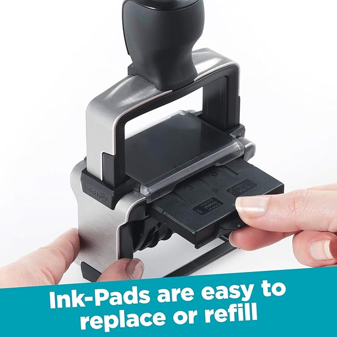 Trodat 5430 Professional Self-Inking Date Stamp with Scanned - Blue Ink