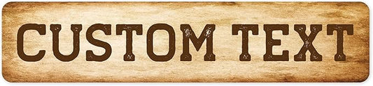 Custom Sign, Custom Street Sign, 11 Font Colors, 13 Font Styles, 4 Hole Options, 22 Sizes, 4x18 Inches, Rust Free DiBound, Fade Resistant, Made in USA by My Sign Center (Vintage)