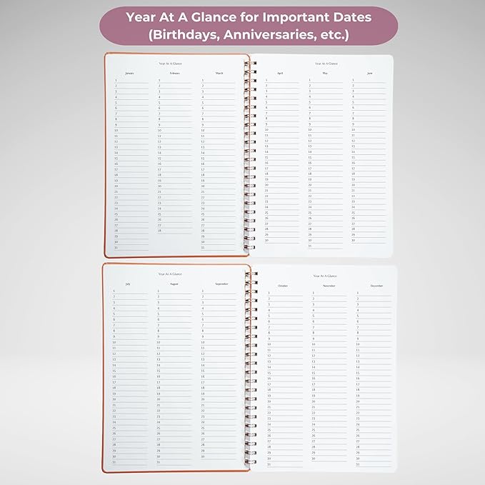 Merely Home | Ultimate Yearly, Daily, Weekly, Monthly Planner | 8.25" x 11.75" | To Do List Notebook for Work | Simple Design | Multiple Layouts | Academic Planner and Organizer Notebook (Navy, Yearly Planner - Portrait)