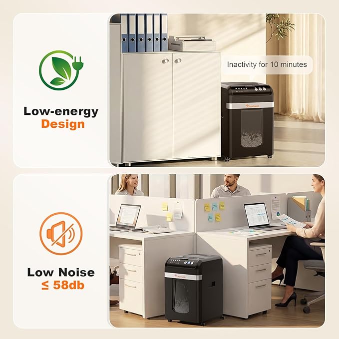 Bonsaii 200-Sheet Auto Feed Paper Shredder, 60-Min Nonstop Heavy Duty Shredders for Office, 8.1-Gal Bin, P4 High Security Micro Cut Large Commercial Paper Shredder for Business (C283-A New Version)