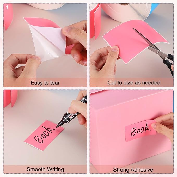 PATIKIL 1000Pcs Colored Coding Labels Stickers, 5x3 Inch Rectangle Inventory Stickers Self Adhesive Tags for Office Business Inventory Management Product Labeling Home Decor, Purple