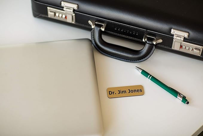 Custom Engraved Name Tag Badges – Personalized Identification with Pin or Magnetic Backing, 1.5 Inches x 3 Inches, Claret/White