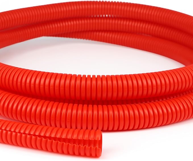 Split Wire Loom Tubing, 10,25ft Cord Protectors from Pets No Chew, Flexible Wire Covers Cord Protectors, Protective Split Cable Sleeve for Automotive Home Industrial Wires(Red, 0.46inch-10ft)