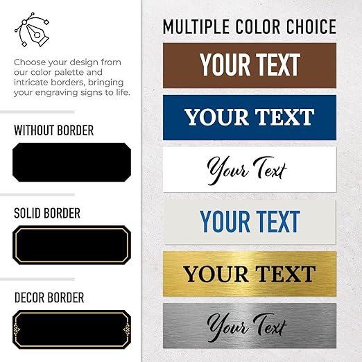 Custom Wall or Door Sign, Personalized Notched Plaque Engraved Message for Bussiness, Property and Home Indoor/Outdoor, 3x9 Inches, Made in USA by Sigo Signs