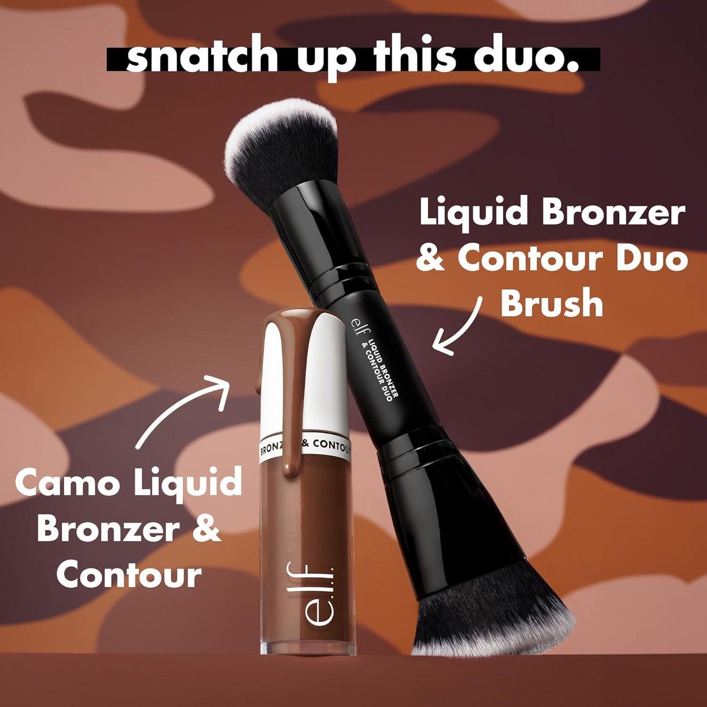 e.l.f. Camo Liquid Bronzer & Contour, Silky Highly Pigmented Formula, Creates a Long-Lasting Bronzed Glow & Natural Look, Vegan & Cruelty-Free, 5.5 Medium/Tan