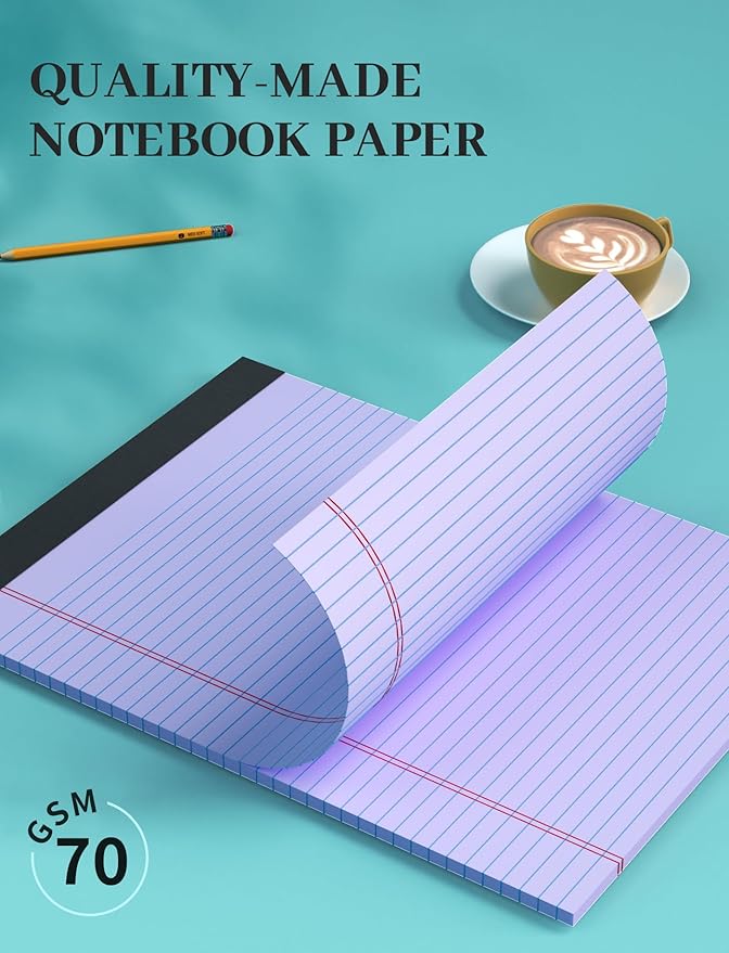 Aidunmis Colored Legal Pads, 3 Pack Writing Pads 8.5 x 11, Note Pads 8.5 x 11 College Ruled, Easy Tear-Off, Note Pads Lined Paper Pads 8-1/2 x 11 Notebook Paper for Office Supplies, 30 Sheets/Pad