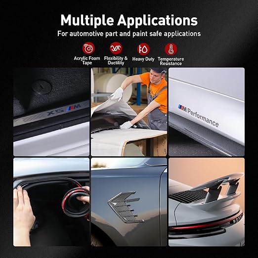 Automotive Acrylic Plus Attachment Tape 0.79" x 18Ft Made of 3M Double Sided Tape PT1100 Heavy Duty for Moldings Claddings Panels Pads and Other Car Automotive Applications