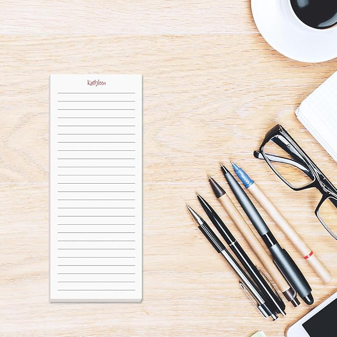 Current Elegant Lined Personalized Notepads – Set of 3, 50-Sheet Pads, 3 1/4 x 8 Inches, Memo Pad, Shopping List, to-Do Notes, Office Organizer