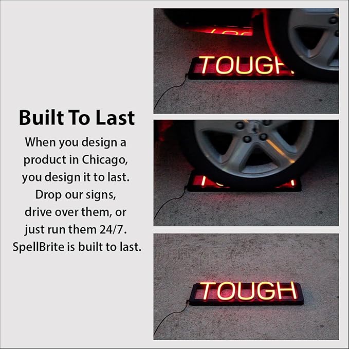 SpellBrite LOBBY Sign | Directional Sign with Neon Look, White LED Light Source | 20.4" x 6.3"