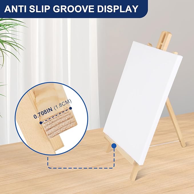 ESRICH 10pcs 17 Inch Tabletop Easels,Wood Easel for Painting,Tripod, Paint Party Easel, Kids Student Desktop Easel for Painting,Paint Easel for Canvas Paint
